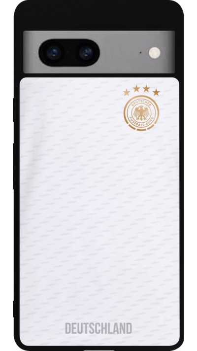 Coque Google Pixel 7a - Silicone rigide noir Maillot de football Allemagne 2022 personnalisable