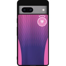 Coque Google Pixel 7a - Silicone rigide noir Maillot de football Allemagne Extérieur personnalisable