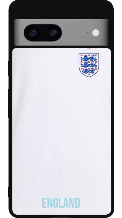 Coque Google Pixel 7a - Silicone rigide noir Maillot de football Angleterre 2022 personnalisable