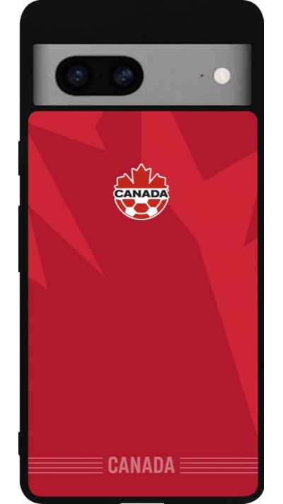 Google Pixel 7a Case Hülle - Silikon schwarz Kanada 2026 personalisierbares Fussballtrikot