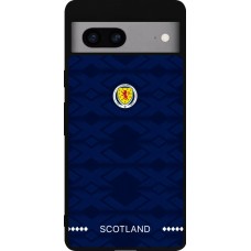 Coque Google Pixel 7a - Silicone rigide noir Maillot de football Ecosse 2026 personnalisable