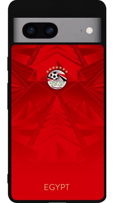 Google Pixel 7a Case Hülle - Silikon schwarz Ägypten 2026 personalisierbares Fussballtrikot