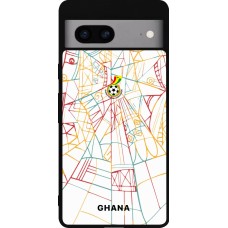 Coque Google Pixel 7a - Silicone rigide noir Maillot de football Ghana 2026 personnalisable