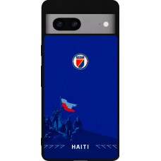 Coque Google Pixel 7a - Silicone rigide noir Maillot de football Haiti 2026 personnalisable