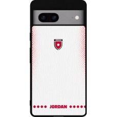 Coque Google Pixel 7a - Silicone rigide noir Maillot de football Jordanie 2026 personnalisable