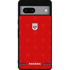 Coque Google Pixel 7a - Silicone rigide noir Maillot de football Panama 2026 personnalisable