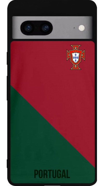 Google Pixel 7a Case Hülle - Silikon schwarz Fussballtrikot Portugal2022