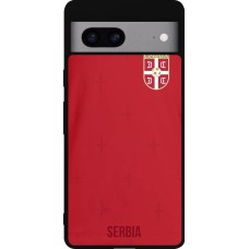Google Pixel 7a Case Hülle - Silikon schwarz Serbien 2022 personalisierbares Fussballtrikot