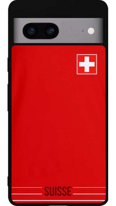 Google Pixel 7a Case Hülle - Silikon schwarz Football shirt Switzerland 2022