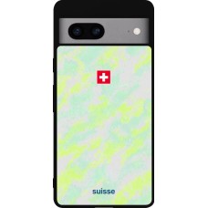 Coque Google Pixel 7a - Silicone rigide noir Maillot de football Suisse Away 2026 personnalisable