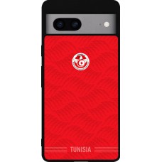 Coque Google Pixel 7a - Silicone rigide noir Maillot de football Tunisie 2026 personnalisable