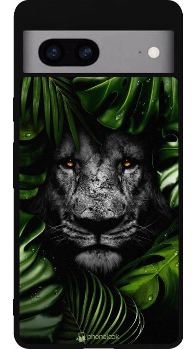 Google Pixel 7a Case Hülle - Silikon schwarz Forest Lion