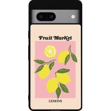 Coque Google Pixel 7a - Silicone rigide noir Fruit market lemons 2026