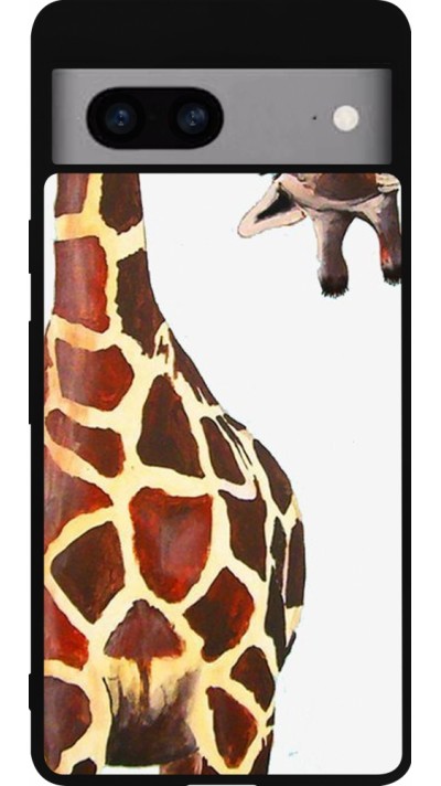 Google Pixel 7a Case Hülle - Silikon schwarz Giraffe Fit
