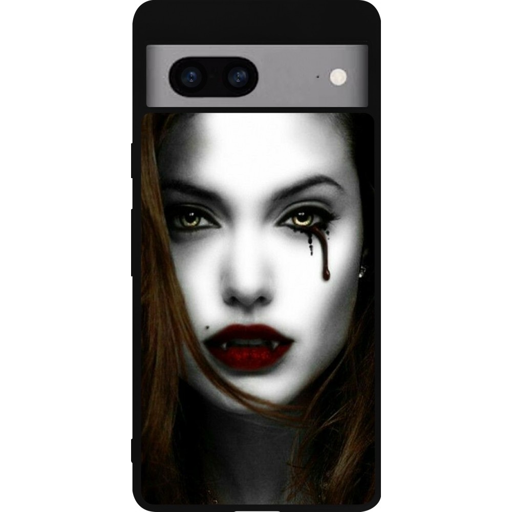 Google Pixel 7a Case Hülle - Silikon schwarz Halloween 2023 gothic vampire