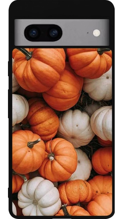 Coque Google Pixel 7a - Silicone rigide noir Halloween 2023 pumpkins lover