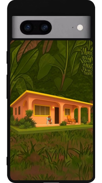 Google Pixel 7a Case Hülle - Silikon schwarz Benitos house DTMF