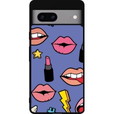 Google Pixel 7a Case Hülle - Silikon schwarz Lips and lipgloss