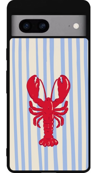 Coque Google Pixel 7a - Silicone rigide noir Red lobster 2026