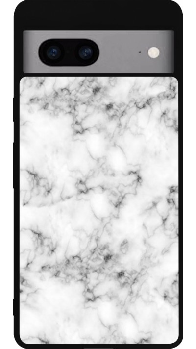 Google Pixel 7a Case Hülle - Silikon schwarz Marble 01