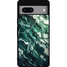Google Pixel 7a Case Hülle - Silikon schwarz Majestätischer grüner Marmor