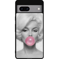 Google Pixel 7a Case Hülle - Silikon schwarz Marilyn Bubble