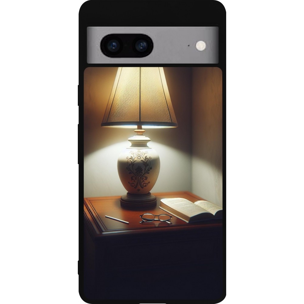 Google Pixel 7a Case Hülle - Silikon schwarz Mitternachtsleuchten