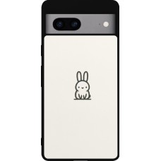 Coque Google Pixel 7a - Silicone rigide noir Minimal bunny cutie