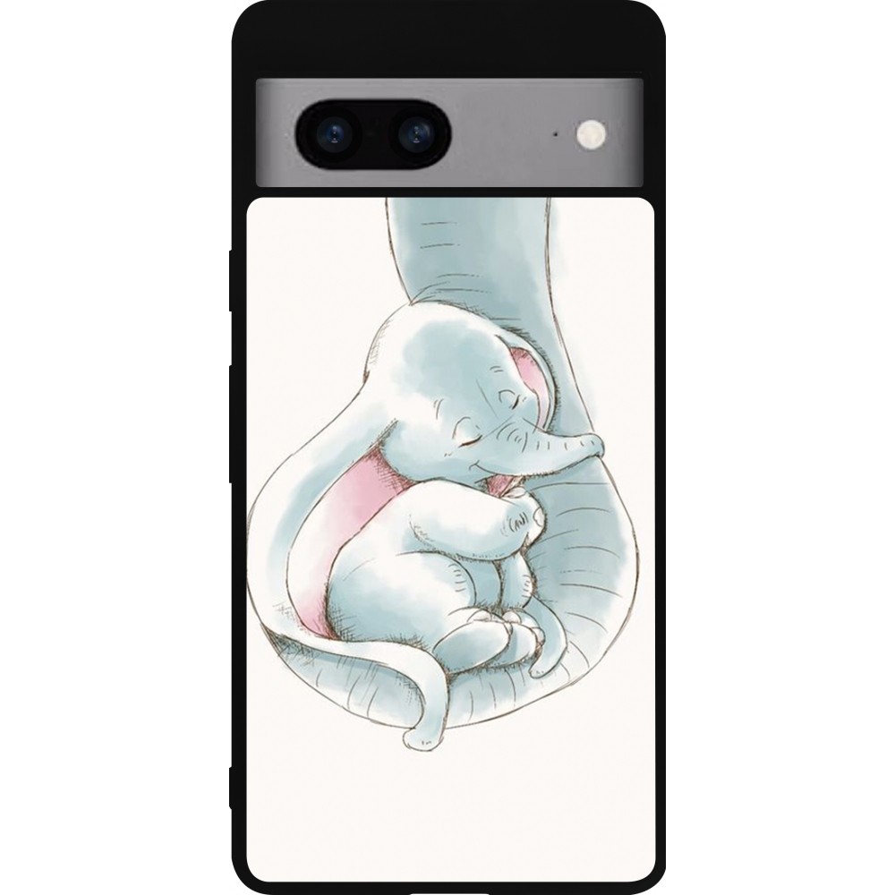 Coque Google Pixel 7a - Silicone rigide noir Mom 1903