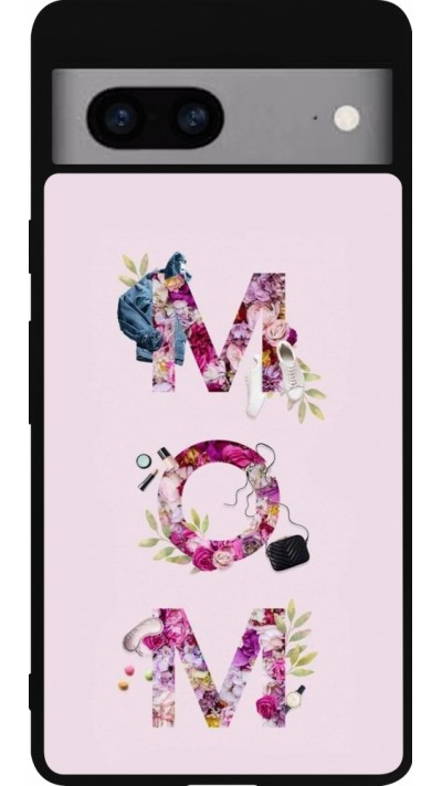 Google Pixel 7a Case Hülle - Silikon schwarz Mom 2024 girly mom