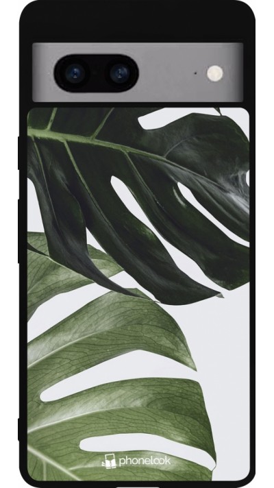 Google Pixel 7a Case Hülle - Silikon schwarz Monstera Plant