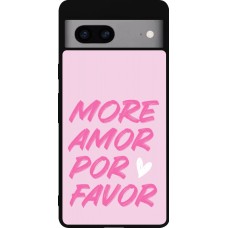 Google Pixel 7a Case Hülle - Silikon schwarz More amor porfavor