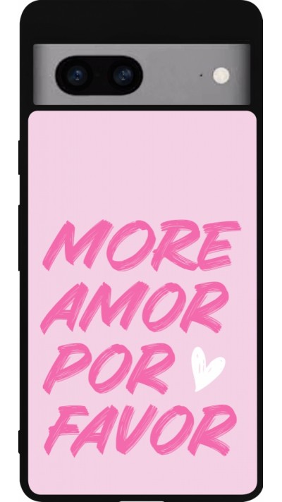 Google Pixel 7a Case Hülle - Silikon schwarz More amor porfavor