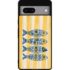 Coque Google Pixel 7a - Silicone rigide noir Portuguese fish 2026