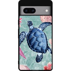 Google Pixel 7a Case Hülle - Silikon schwarz Preppy Turtle
