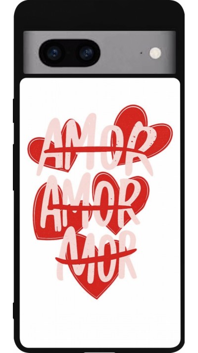 Google Pixel 7a Case Hülle - Silikon schwarz Saint Valentines Day 26 Amor