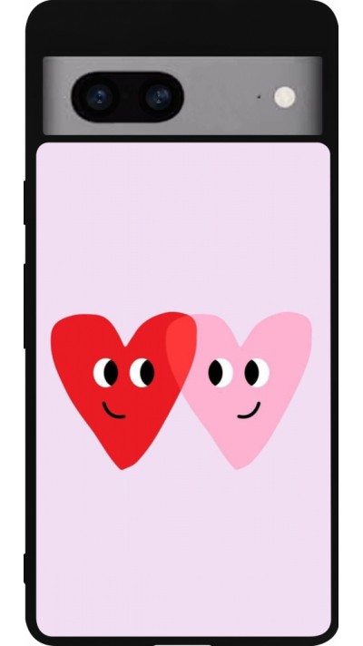 Google Pixel 7a Case Hülle - Silikon schwarz Saint Valentines Day 26 Heart
