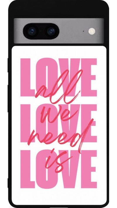 Google Pixel 7a Case Hülle - Silikon schwarz Saint Valentines Day 26 Love all we need is