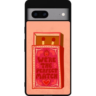 Coque Google Pixel 7a - Silicone rigide noir Saint Valentines Day 26 Perfect Match