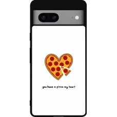 Coque Google Pixel 7a - Silicone rigide noir Saint Valentines Day 26 You have my pizza heart