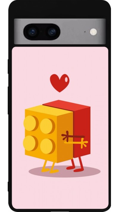 Google Pixel 7a Case Hülle - Silikon schwarz Saint Valentines Day 26 Puzzle