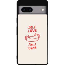 Google Pixel 7a Case Hülle - Silikon schwarz Saint Valentines Day 26 Self love self care