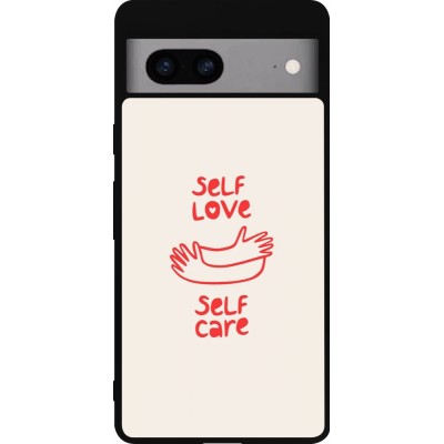 Google Pixel 7a Case Hülle - Silikon schwarz Saint Valentines Day 26 Self love self care