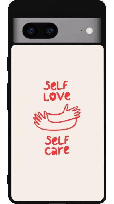 Google Pixel 7a Case Hülle - Silikon schwarz Saint Valentines Day 26 Self love self care
