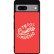 Coque Google Pixel 7a - Silicone rigide noir Saint Valentines Day 26 Te quiero mucho