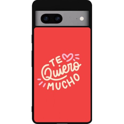 Coque Google Pixel 7a - Silicone rigide noir Saint Valentines Day 26 Te quiero mucho