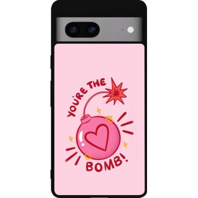 Coque Google Pixel 7a - Silicone rigide noir Saint Valentines Day 26 You are the bomb