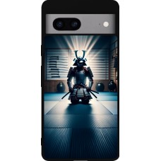 Google Pixel 7a Case Hülle - Silikon schwarz Samurai im Gebet
