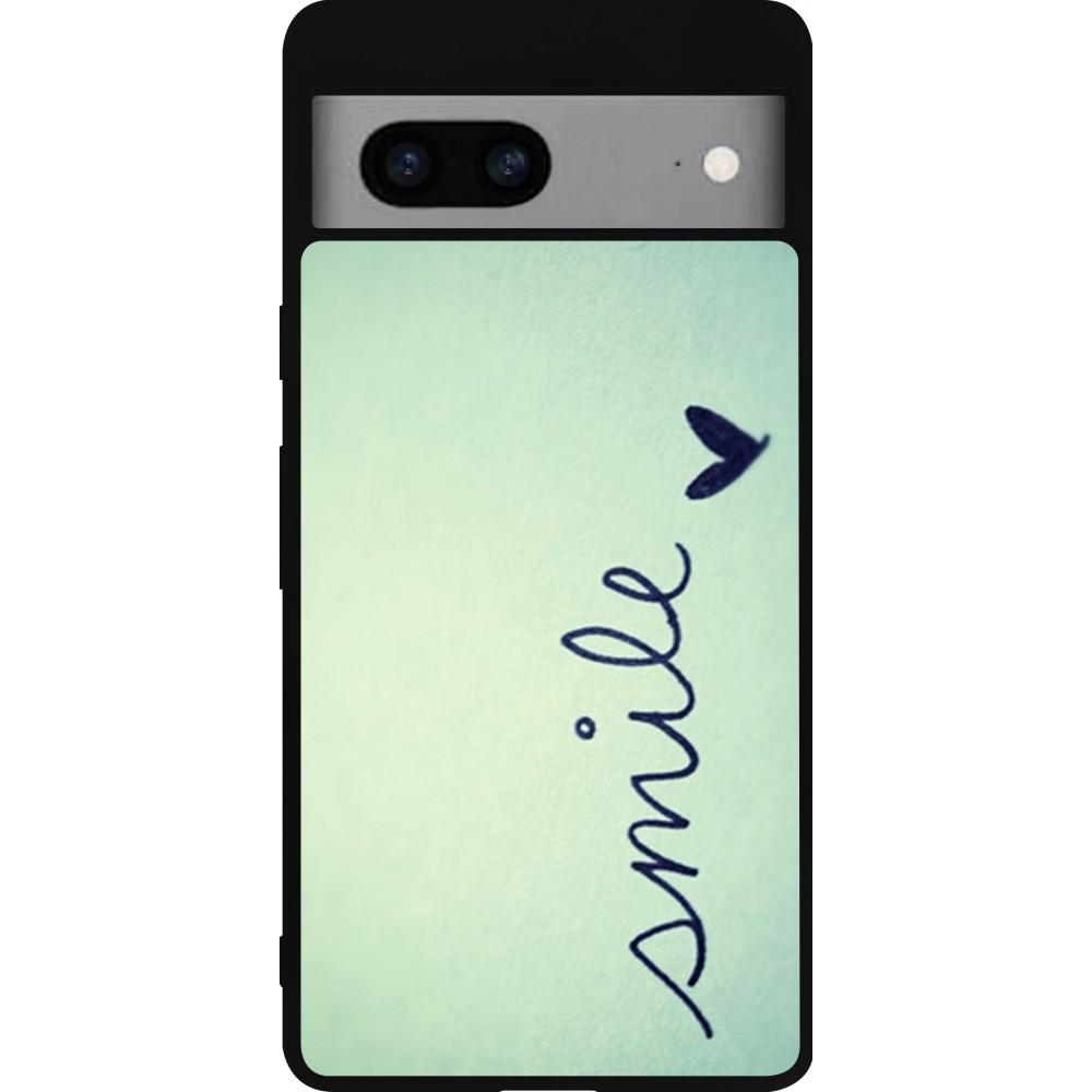 Google Pixel 7a Case Hülle - Silikon schwarz Smile