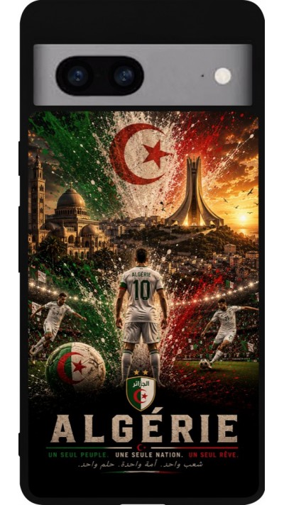 Google Pixel 7a Case Hülle - Silikon schwarz Fussball Algerien splash 2026